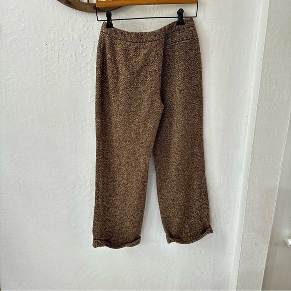 Gerard Darel Ankle Tan Brown Woven Cuff Zip Clasp Closure Trouser Pants 36 - Picture 9 of 13